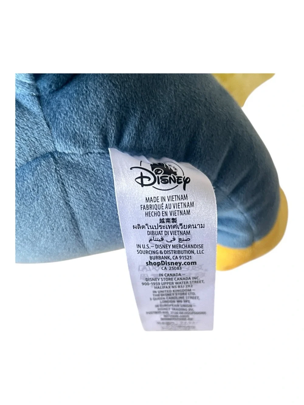 Disney Blue Stitch Plush in Yellow Chick Outfit with Purple Ears